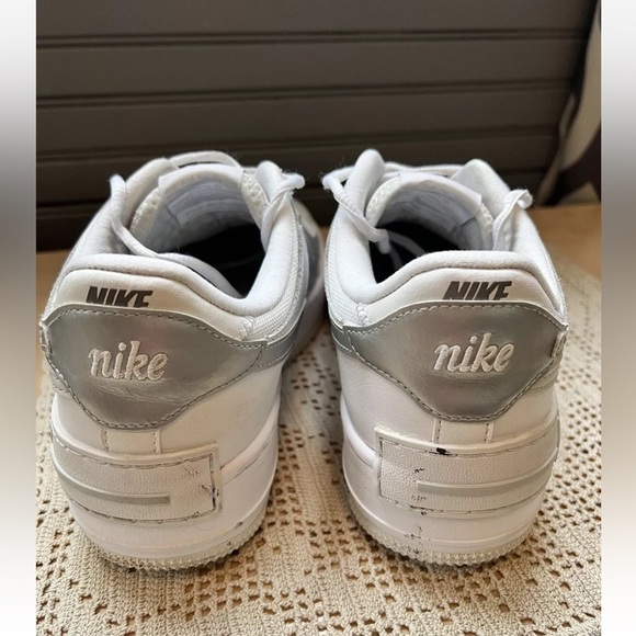 Nike Air Force 1 Shadow Metallic Silver White  Women’s Size 8.5 - Picture 9 of 10